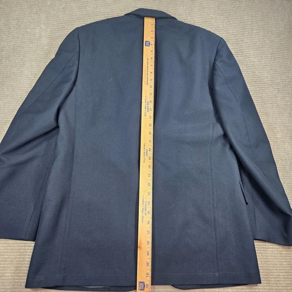 Hart Schaffner & Marx‎ Mens 40R Navy Blue Texturized Woven Two-Button Blazer